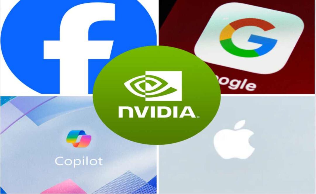 Facebook, Google, Microsoft, Apple, Nvidia. Foto: Recopilación EL UNVIERSAL/Especial