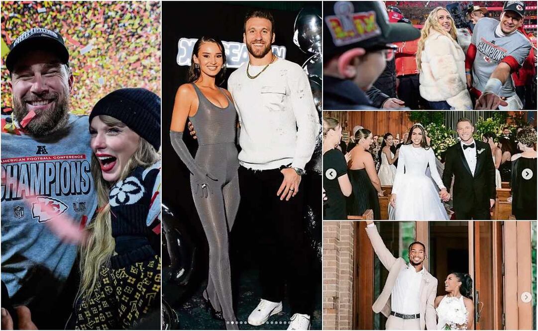 Taylor Swift, Kristin Juszczyk, Brittany Mahomes, Olivia Culpo, Simone Biles. Fotos: Instagram y AP