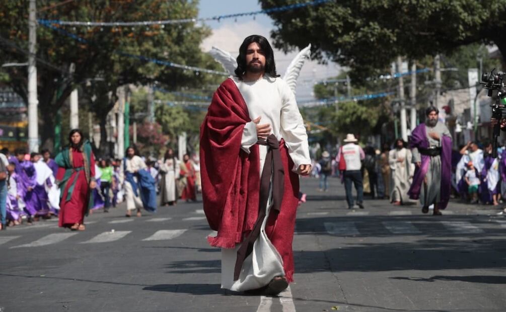 Este 2023 David Uriel González en su papel de Jesús de Nazaret. Imagen Ilustrativa. Foto: Juan Boites. EL UNIVERSAL