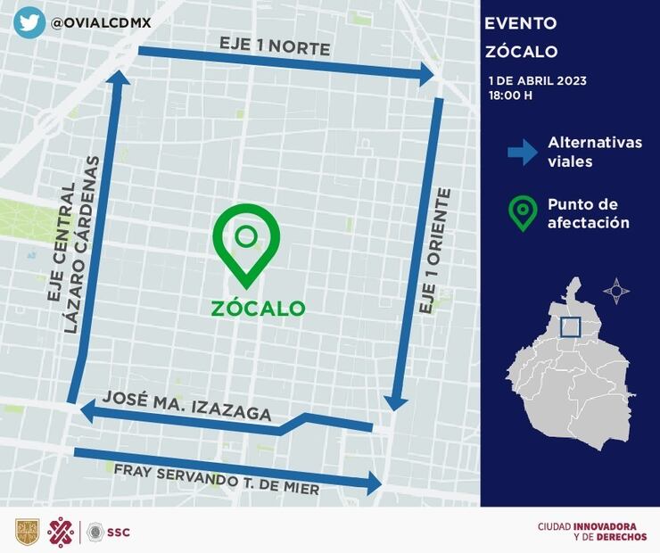 Alternativas viales por el Gran cumbion en el Zócalo