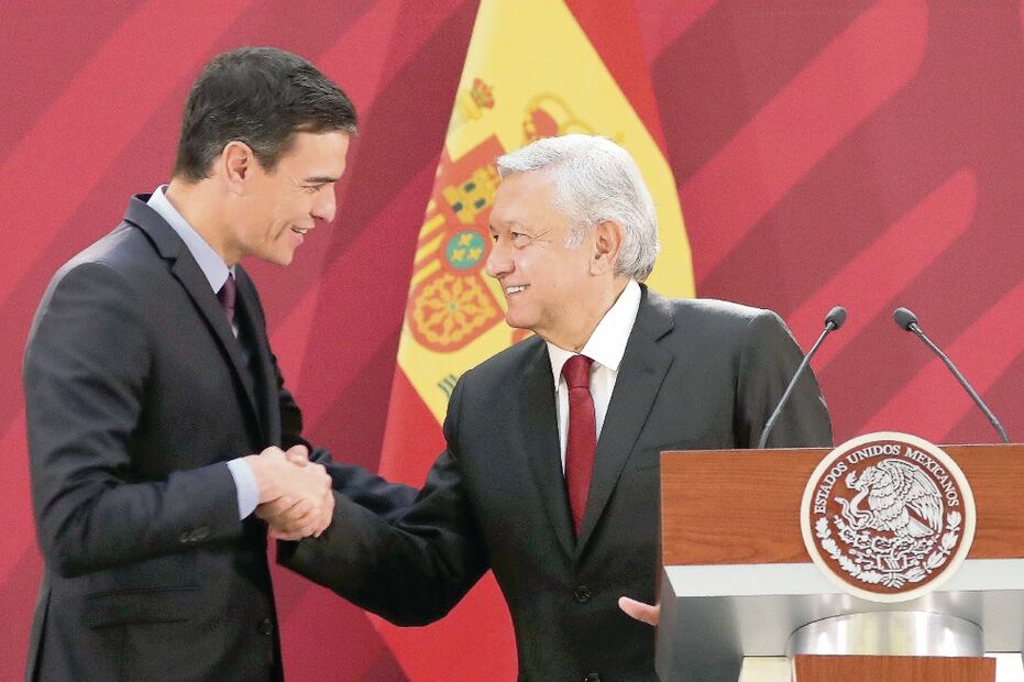 El presidente del gobierno de España, Pedro Sánchez Pérez-Castejón, realizó la primera visita oficial a México en la administración de Andrés Manuel López Obrador. Los mandatarios acordaron incentivar el intercambio económico. Foto: LUCÍA GODÍNEZ