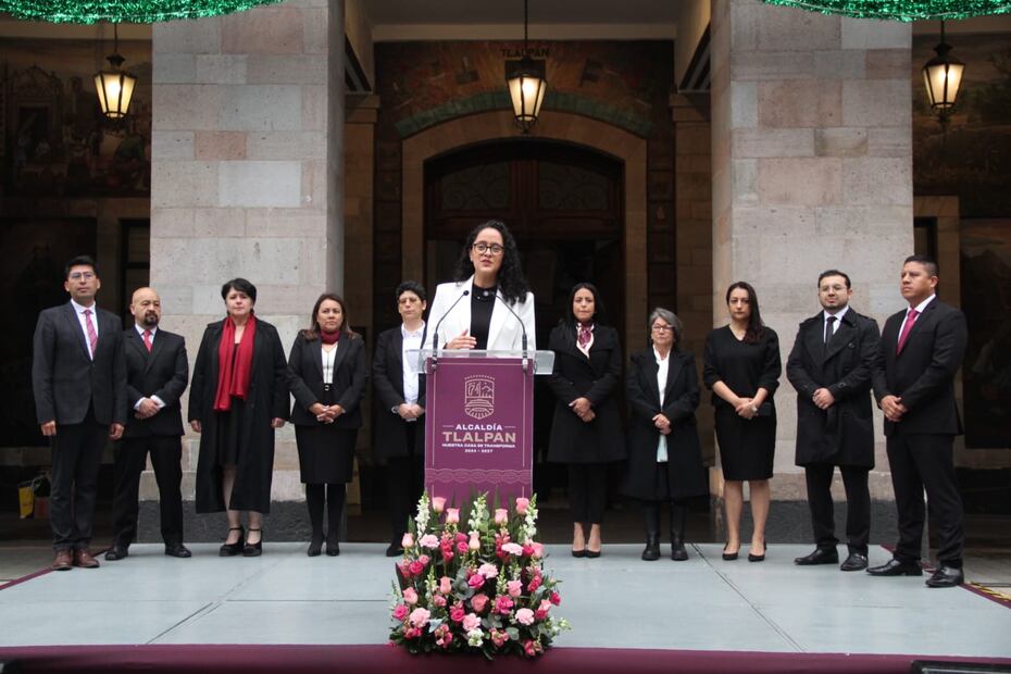 Gabriela Osorio presenta a integrantes de su gabinete en la alcaldía Tlalpan. Foto: Especial