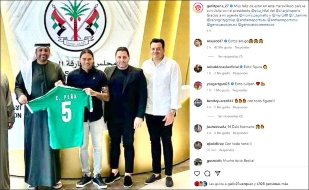 Gullit Peña sería el nuevo fichaje de un equipo de los Emiratos Árabes Unidos