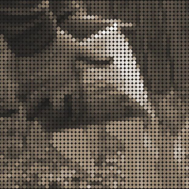 Un mosaico compuesto por miles de bolitas de tierra contaminada que fueron recolectadas en patios de Vernon. Foto: Self Help Graphics & Art