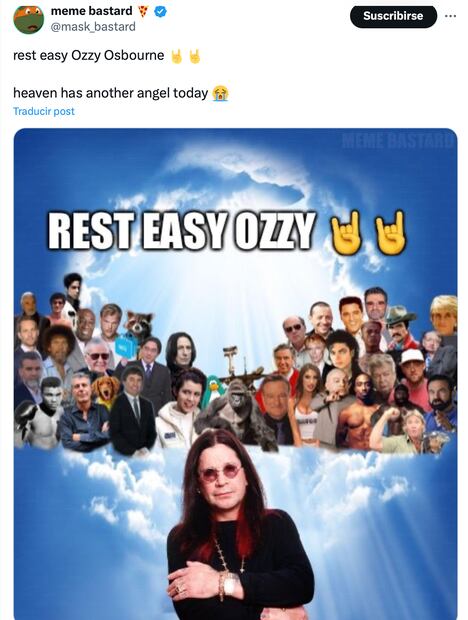 Imágenes y frases emotivas inundan las redes en homenaje a Ozzy Osbourne, ícono del rock fallecido a los 76 años. Foto: Captura de pantalla