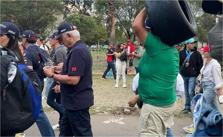 Aficionado mexicano se lleva a casa de 'recuerdo' neumático del Gran Premio de México