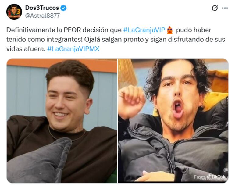 Memes de la tercera noche de traición en La Granja VIP. Foto: X