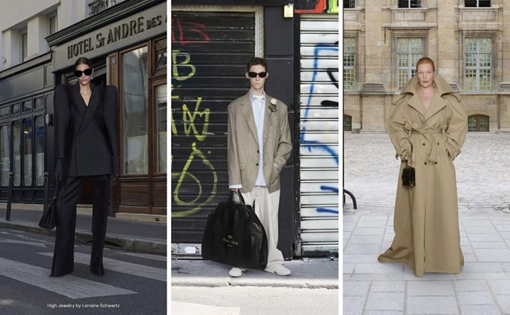 El trench coat fue una prenda destacada en la colección de Alta Costura de Balenciaga. Foto: Especial