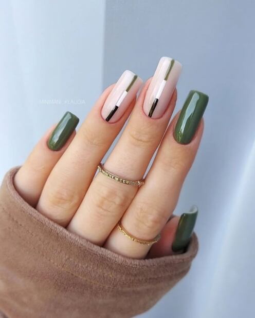 Ideas de uñas verdes para presumir tus manos en otoño
