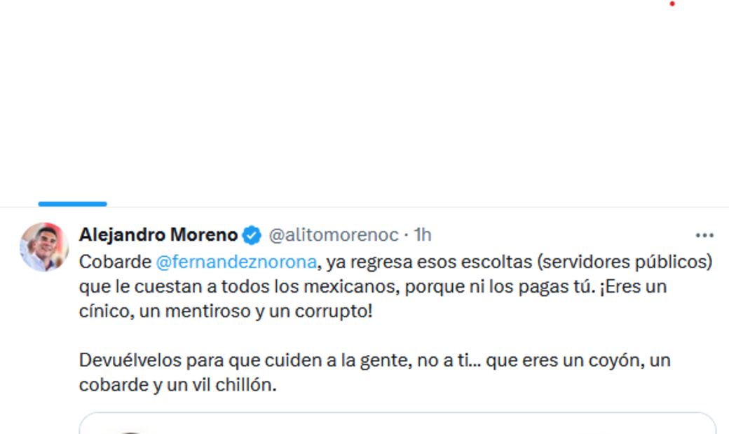 Alito Moreno se lanza contra Noroña por la custodia de la FGR. Foto: Captura de pantalla