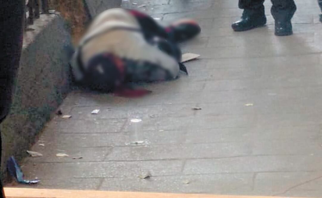 Agre sión. El cuerpo de Emilio “N”, de 36 años, quedó tendido al lado de una jardinera cerca de las 14:30 horas sobre General Anaya. Foto: ESPECIAL