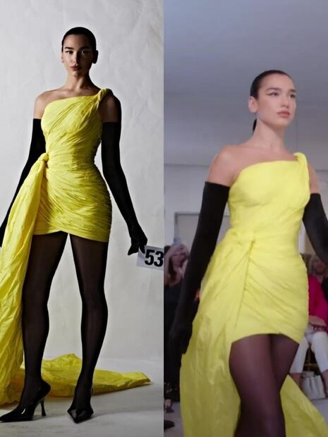 Dua Lipa y Kim Kardashian desfilan para Balenciaga en la Semana de Alta Costura