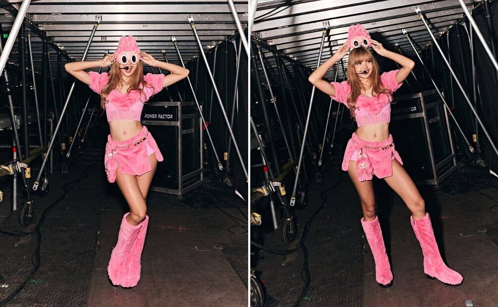 El coqueto look de Lisa con minifalda y crop top. Foto: Especial. Instagram @lalalalisa_m