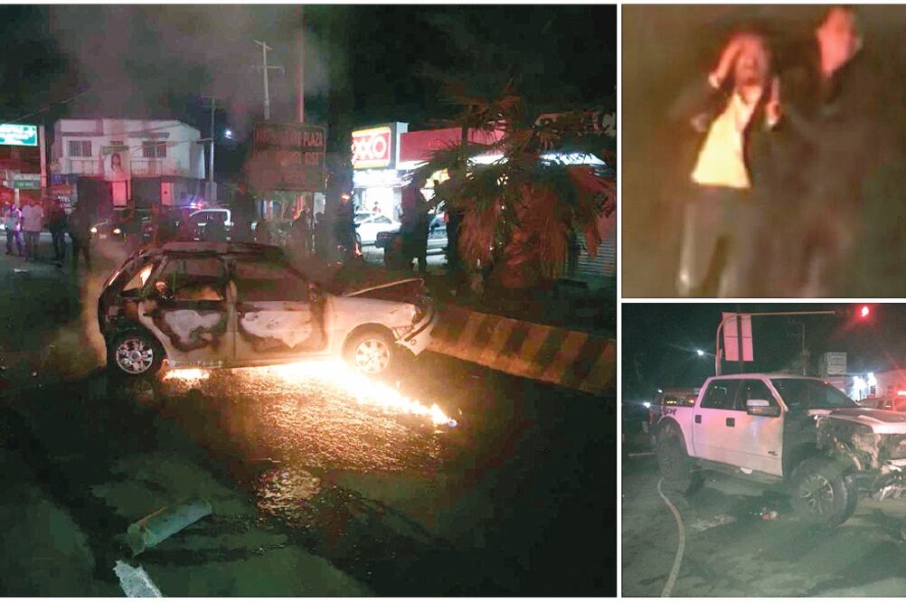 En videos que circulan en redes sociales se observa que el diputado baja de la camioneta blanca, ayudado por otra persona. Foto: CORTESÍA. ERICK MARTÍNEZ