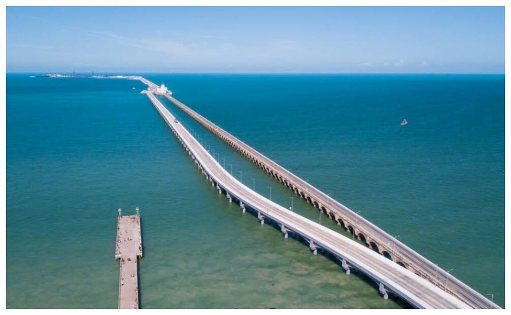 El muelle galardonado por los Récords Guinness como el más largo del mundo está en el Caribe mexicano. Imagen: Google Maps
