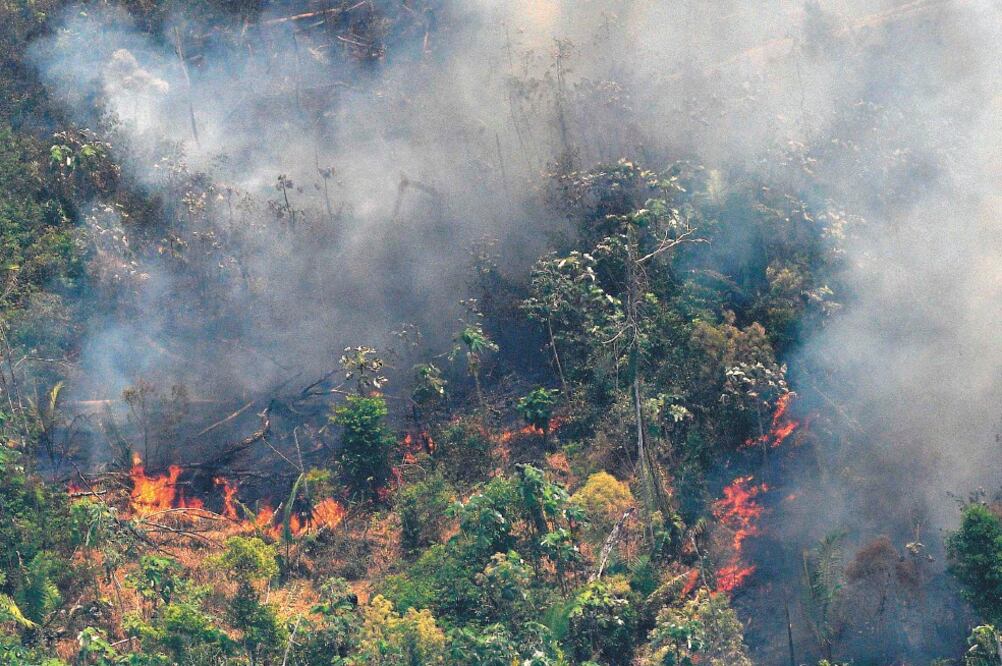 Destrucción. Imagen aérea de las conflagraciones en la Amazonia, en Porto Velho, en el estado de Rondonia. Foto: CARL DE SOUZA. AFP