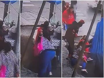 ¡El champurrado y las guajolotas! Viralizan caída de mujer que se lleva todo un puesto de tamales en CDMX