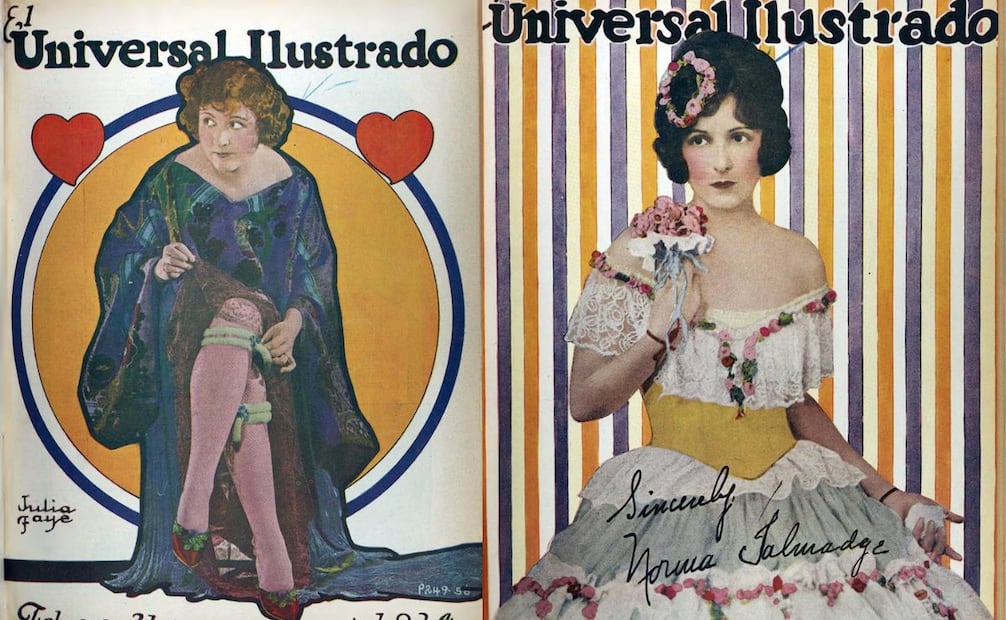 Con la modernidad, un diseño vanguardista de los años 20 era como el que lució la actriz Julia Faye (izq.), mientras que el de su colega Norma Talmadge pudo ser para su época lo que el "estilo retro" es hoy en día. Hemeroteca EL UNIVERSAL.