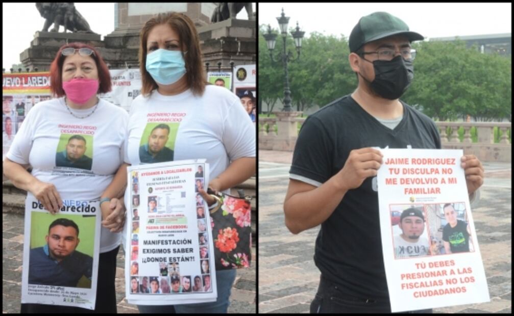 Bloquean calles familiares de los desaparecidos en la carretera Monterrey-Nuevo Laredo