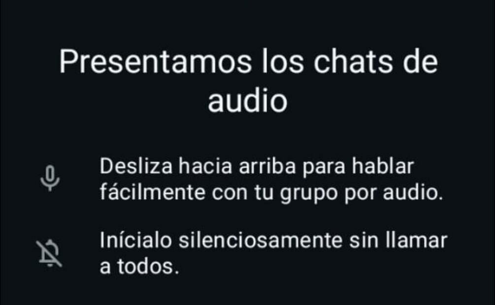 Cómo activar el modo "walkie talkie" en WhatsApp. Imagen: captura de pantalla