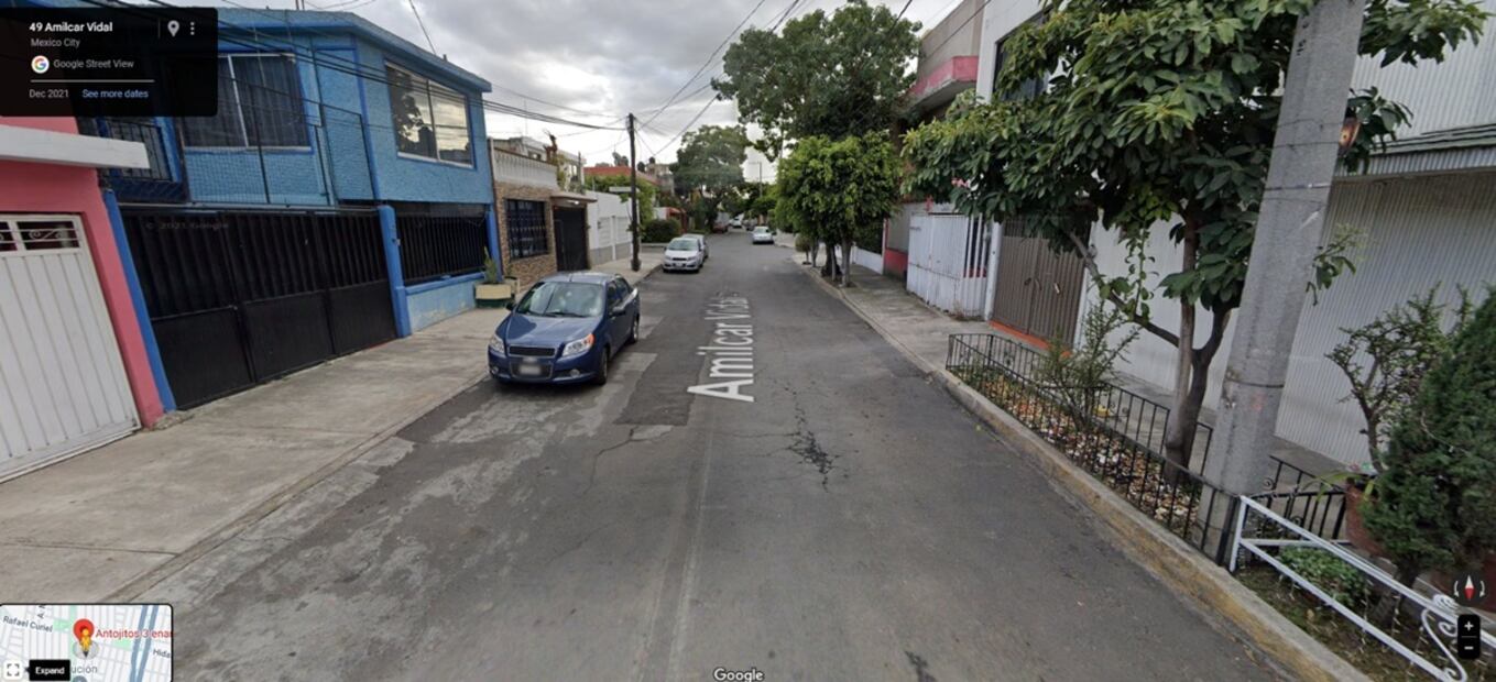 La calle 49 Amilcar Vidar, Ciudad de México. Foto: Google maps.