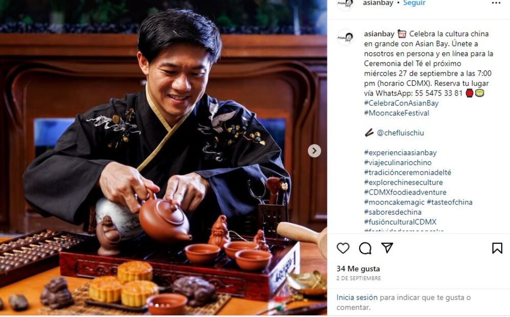 Luis Chui en clase magistral de mooncakes y ceremonia del té.