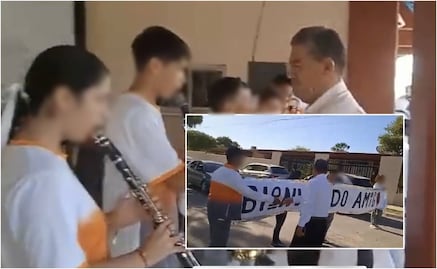 Ponen a alumnos de secundaria en Sonora a bloquear calles y tocar canción para diputado local