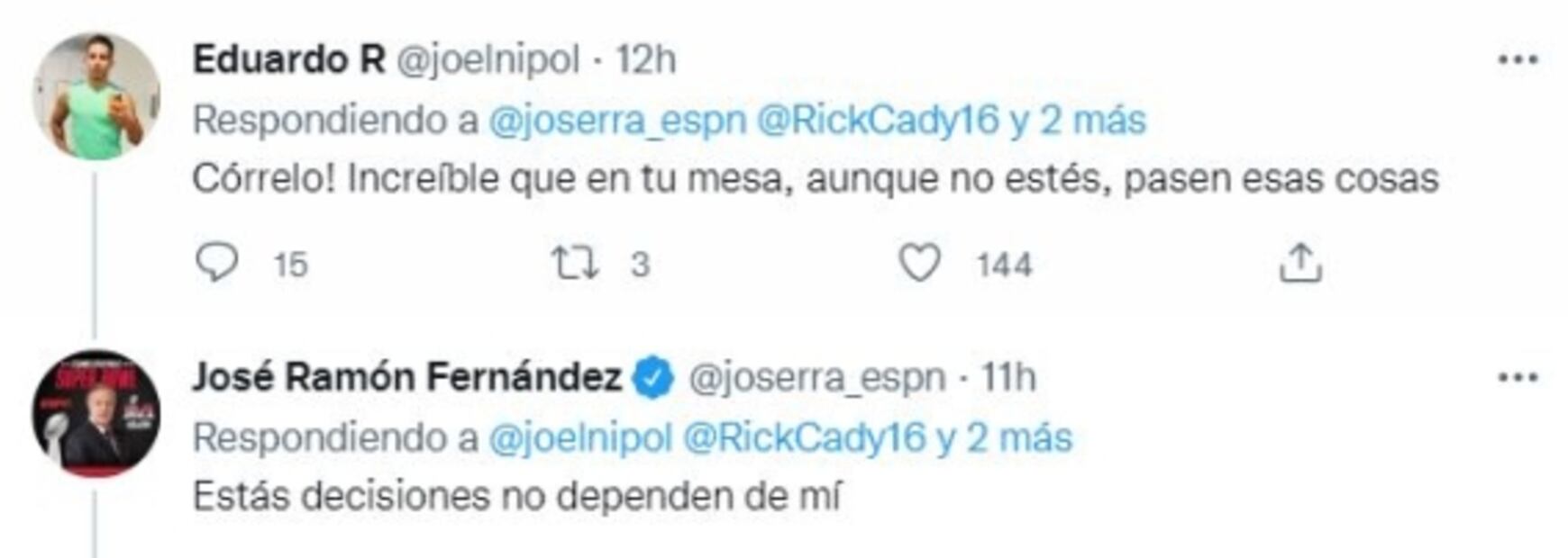 José Ramón Fernández se manifiesta tras la polémica de Álvaro Morales en ESPN