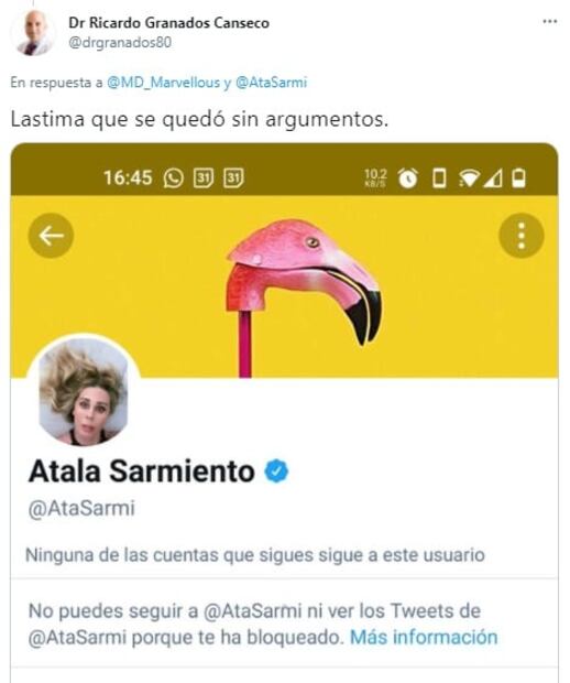 Tras sufrir negligencia médica, Atala Sarmiento denuncia acoso