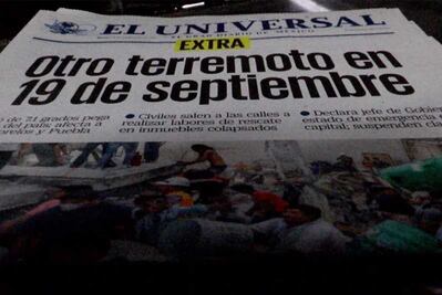 EL UNIVERSAL pone en circulación versión Extra por sismo