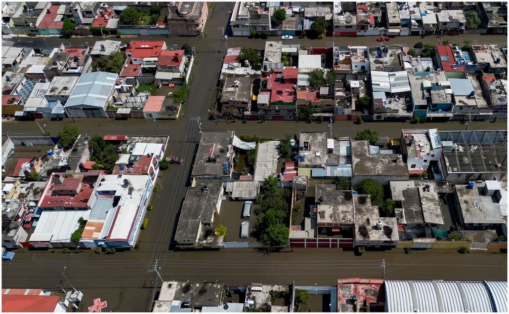Inundación en Chalco. Foto: Especial