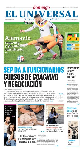 Portada impresa del 21 de junio de 2026
