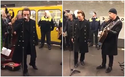U2 ofrece concierto sorpresa en el Metro de Berlín