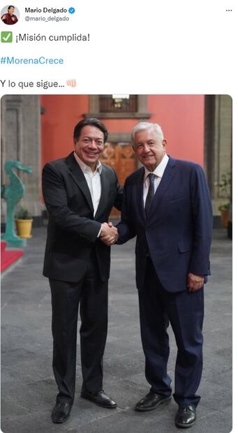 AMLO felicita a Mario Delgado porque Morena "avanzó" en las elecciones del 5 de junio