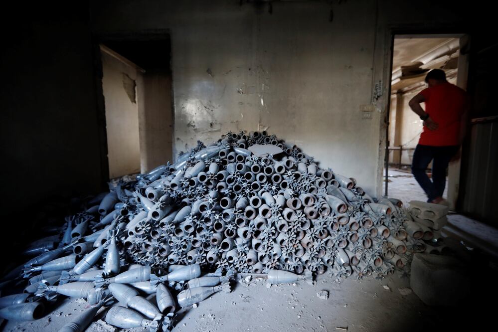Vista de un almacén de munición rebelde en Duma, Guta Oriental, cerca de Damasco (Foto: EFE)