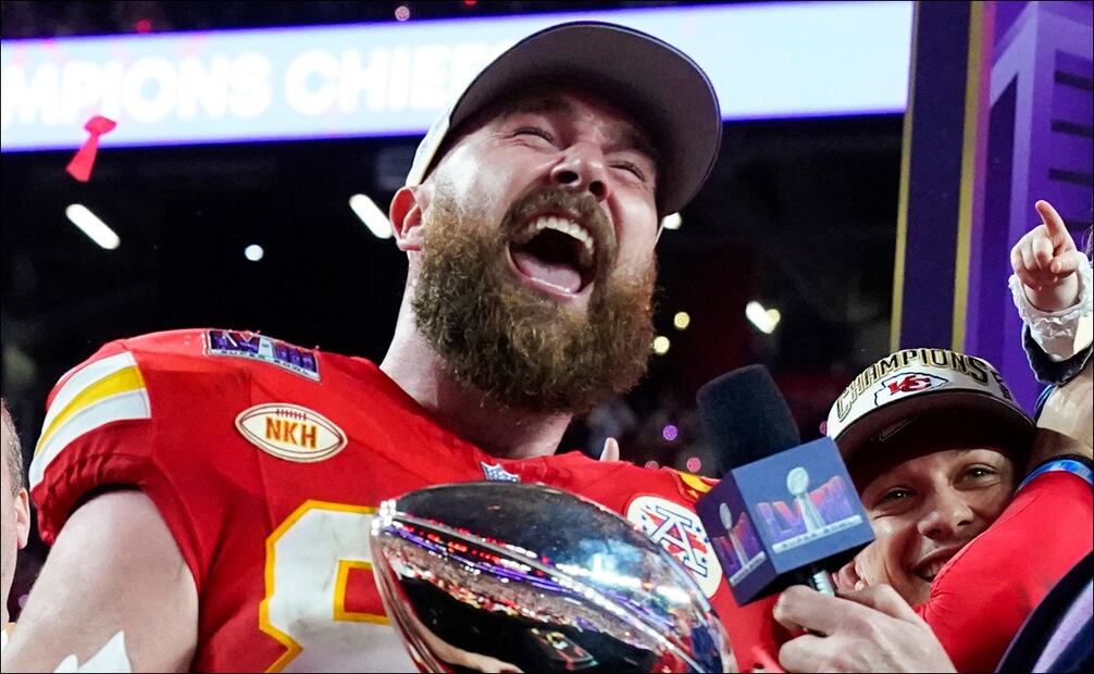 Travis Kelce durante el Super Bowl - Foto: AFP