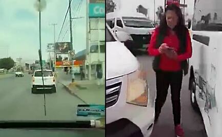 Mujer choca de reversa contra combi en Edomex y surge "Lady, tú me provocaste"