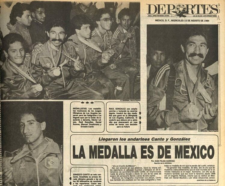 Por la proeza de dar no una, sino tres medallas olímpicas, la caminata ganó popularidad a nivel nacional, de la mano de Ernesto Canto (izq.) y Raúl González (der.). Hemeroteca EL UNIVERSAL.