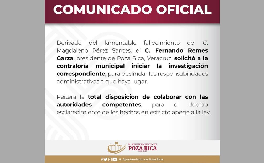 Comunicado sobre muerte de padre buscador a manos de Policías de Veracruz (12/03/2025). Foto: Especial