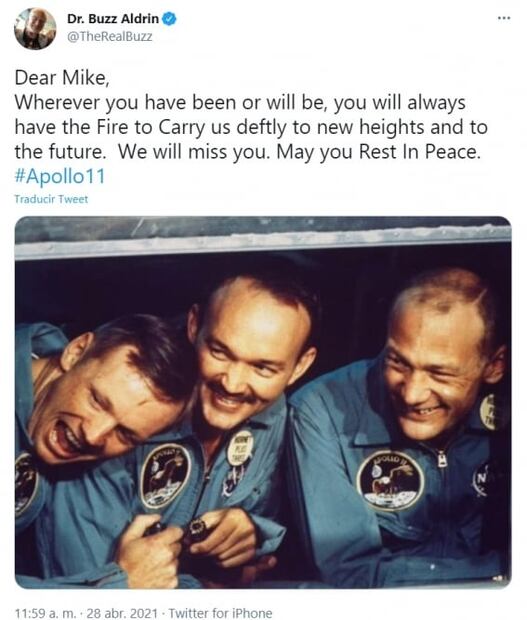 Muere Michael Collins, astronauta del Apolo 11