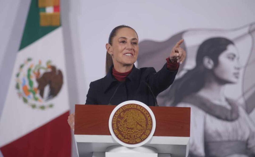 La presidenta Claudia Sheinbaum durante la mañanera del 6 de enero del 2026. Foto: Carlos Mejía / EL UNIVERSAL