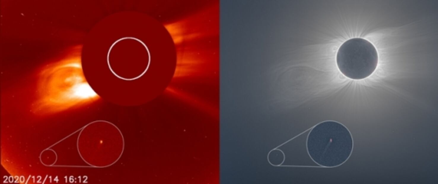 Un cometa recién descubierto fue visto durante el eclipse solar de diciembre