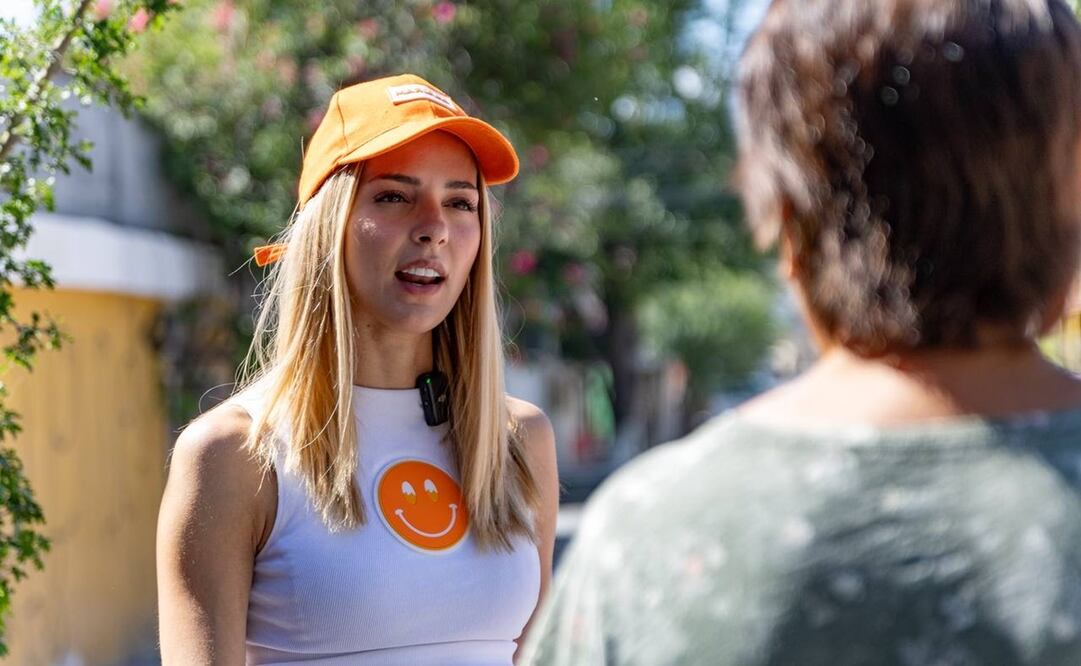 Mariana Rodríguez Cantú, candidata de Movimiento Ciudadano a la alcaldía de Monterrey lleva sus propuestas para los adultos mayores. Foto: Especial