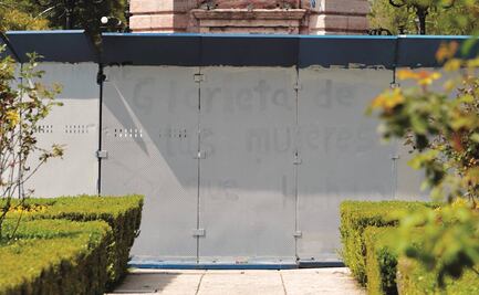 Borran pintas de colectivos en glorieta