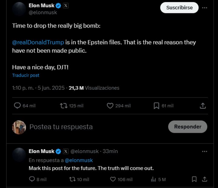 X de Elon Musk. Foto: captura de pantalla