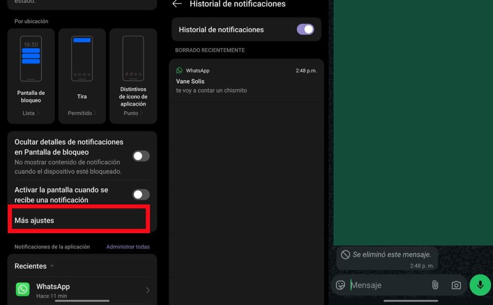 WhatsApp: truco para leer los mensajes eliminados por otros. Imagen: captura de pantalla