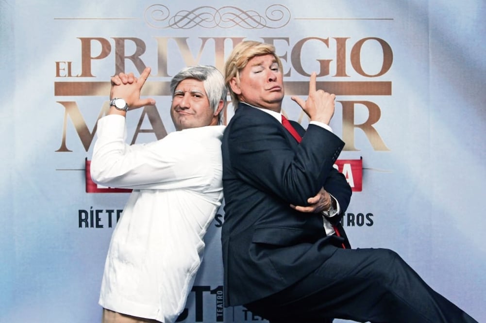 Christ ian Ahumada y Herson Andrade personifican a AMLO y Donald Trump, respectivamente (CARLOS MEJIA. EL UNIVERSAL)