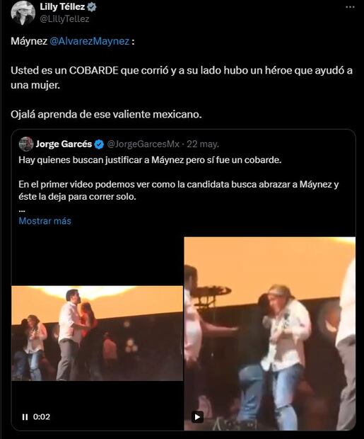 Lilly Téllez llama cobarde a Álvarez Máynez  tras accidente en mitin de MC en San Pedro Garza García, NL