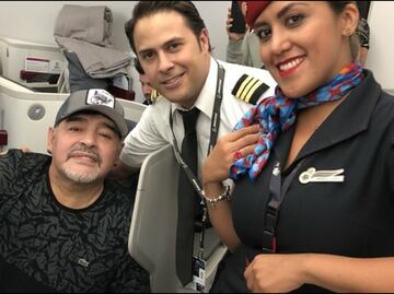 Diego Maradona ya aterrizó en México