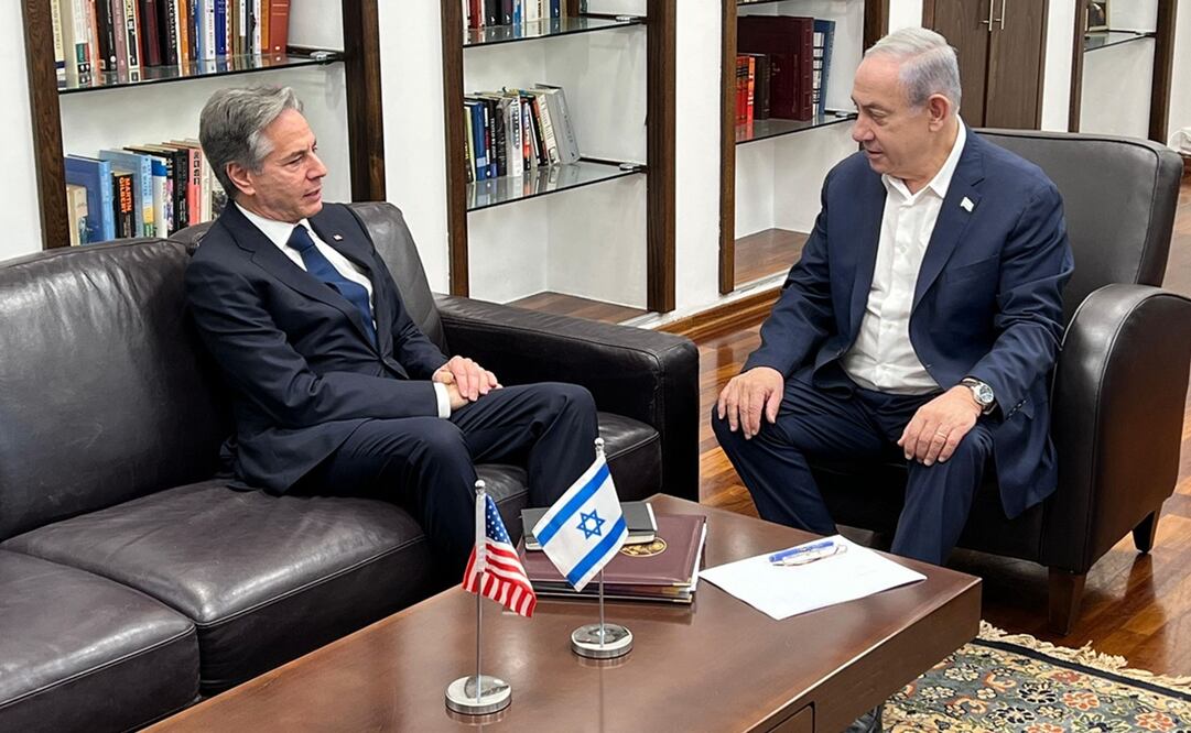 El secretario de Estado de EU, Antony Blinken, con el primer ministro de Israel, Benjamin Netanyahu. Foto: EFE